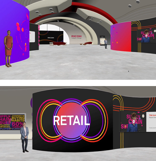 Ricoh Digital Experience Center virtual event environment in Oggi